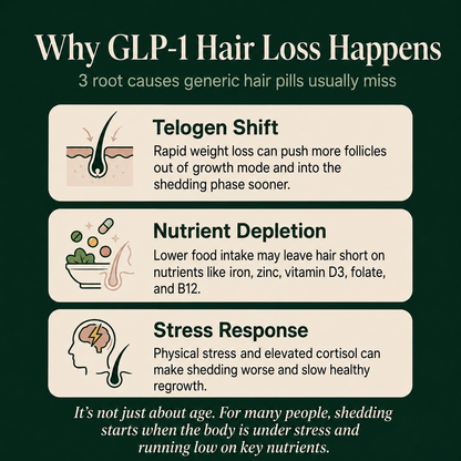 GLP-1 SOS™ Hair Shield — Keep the Weight Loss AND Your Hair | 3-in-1 Defense for the GLP-1 Shed